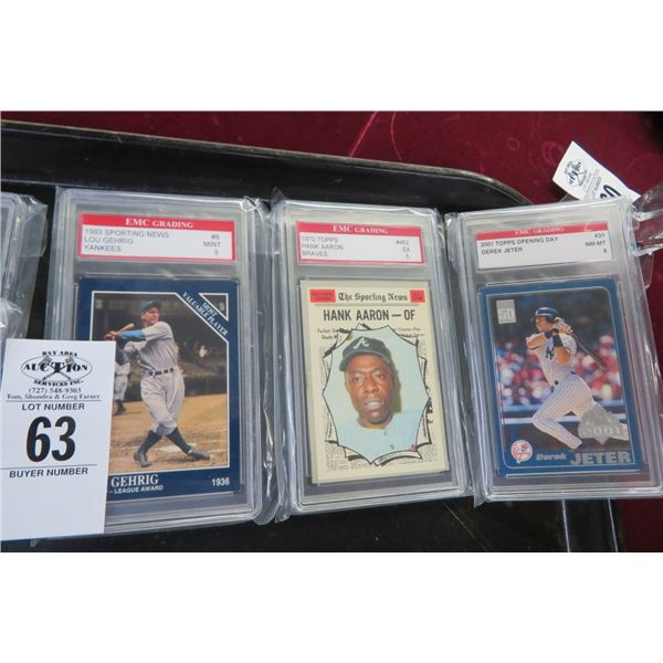 3-Lou Gehrig, Derek Jeter or Hank Aaron Collector