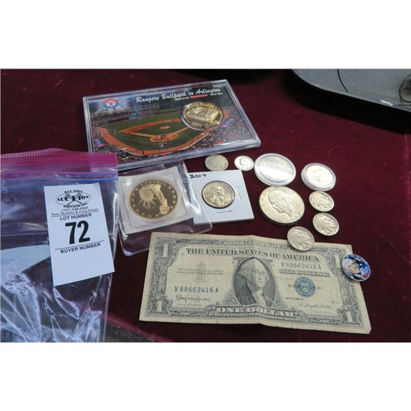 Bag of Collector Medals, US Coins w/Walking Liberty