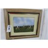 Image 1 : Framed Oil On Canvas Cows In The Pasture 16" x 14"