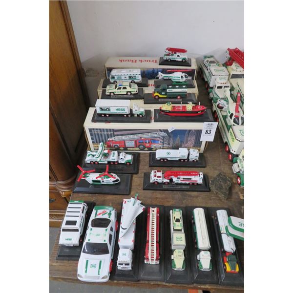 22-Hess Toy Truck Bank, Mini Fire Truck, Semi - 22 X $