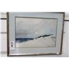 Image 1 : Framed Water Color Ocean/Sand Scene by James A. Mitchell - 18" x 20"