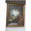 Image 2 : 2-Framed Moose Oil On Board Approx. 20" x 24" - 2 X $