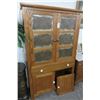 Image 1 : Oak Metal Inlay 2 Over 3 Cabinet/Picture