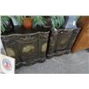 Image 1 : 2-Carved Mocha Beveled Painted 3 Door 1 Drawer Cabinets - 2 X $