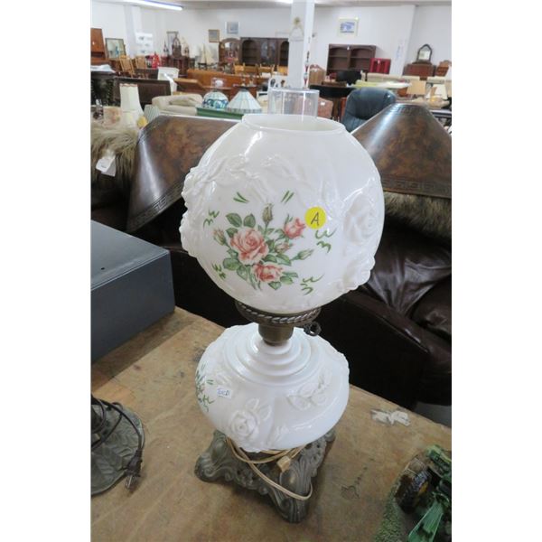 Painted Hurricane Lamp