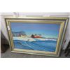 Image 1 : Framed Farm House Oil On Canvas Signed Reister 43" x 32"