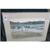 Image 1 : Framed Harbor Scene Print Artist Neal Railsback - 28" x 21"