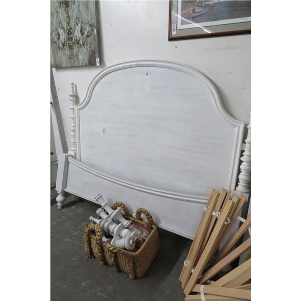 Whitewashed King Bedframe