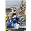 Image 1 : Lot of Stemware, Pictures, Vases, Silver Serving Spoons