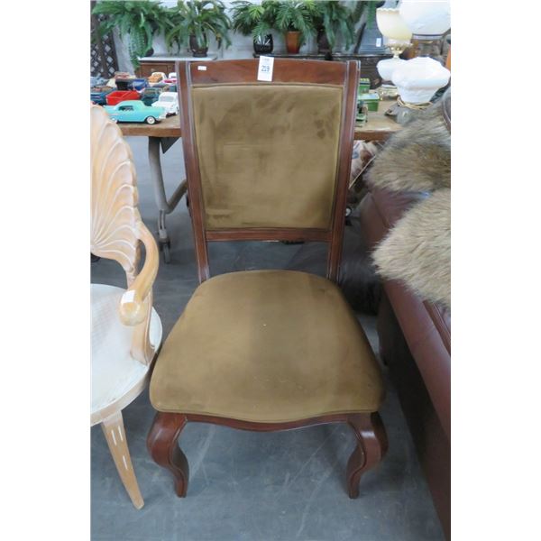 Brown Fabric Accent Chair