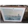 Image 1 : Framed Light House Sailboat Print 31" x 25"