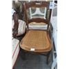 Image 1 : Carved Wood Rush Seat & White Side Chairs (2)