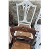 Image 2 : Carved Wood Rush Seat & White Side Chairs (2)