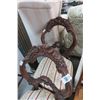 Image 2 : Carved Mahogany Floral Motif Accent Chairs (2)