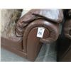 Image 2 : 2-Brown Leather Oversized Armchairs - 2 X $