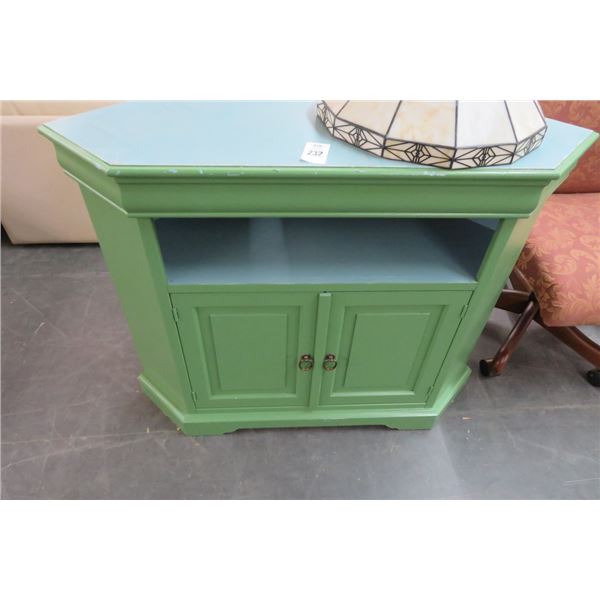 Green & Blue 2 Door Corner Cabinet