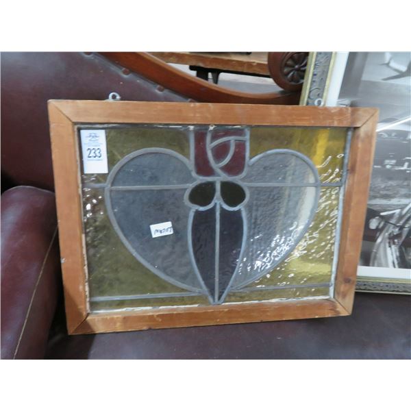 Framed Stained Leaded Glass Panel