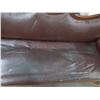 Image 3 : Carved Mahogany Leather Sofa