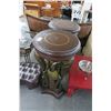 Image 1 : 2-Elephant Motif Leather Inset Pedestal Tables - 2 X $