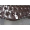 Image 2 : Brown Leather Button Tufted Bench