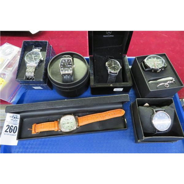 6-Fossil, Sutton Or Mercedes Benz Wristwatch - 6 X $