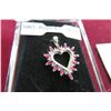 Image 2 : 10K White Gold Ruby & Diamond Pendant