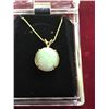 Image 2 : 14K Yellow Gold Australian Opal Pendant & 14K Chain 4.8g