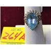 Image 1 : 10K Yellow Gold Blue Topaz & Diamond Ring 4.1g