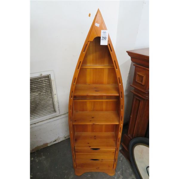 Pine Boat Display Cabinet