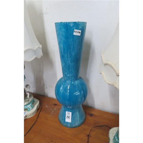 Blue Art Glass Vase