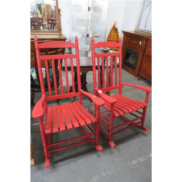 2-Red Rocking Chairs - 2 X $