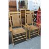 Image 1 : 2-Oak, Wicker Rocking Chairs - 2 X $
