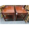 Image 1 : Cherry 2 Tier Single Drawer End Tables (Pair)