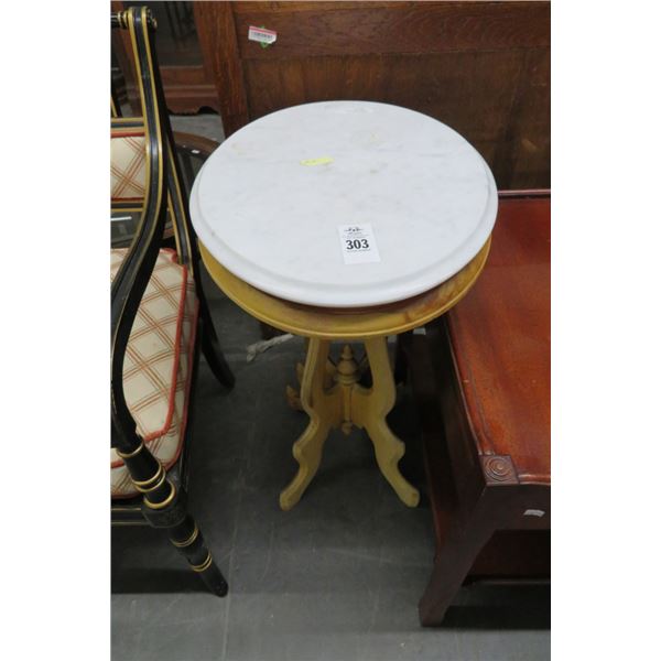 Marbletop Oval Pedestal Table