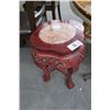 Image 1 : Cherry Carved Marbletop Plant Stand