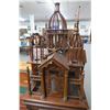 Image 3 : Mahogany Carved Birdhouse w/Stand