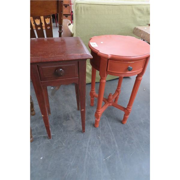 Wood Side Table w/Drawers (2)