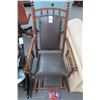 Image 1 : Vintage Spindleback Brown Leather Rocking Chair