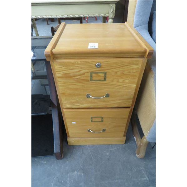 Oak 2 Drawer File Cabinet