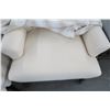 Image 3 : Off White Fabric Armchair w/Striped Slip Covers (4)