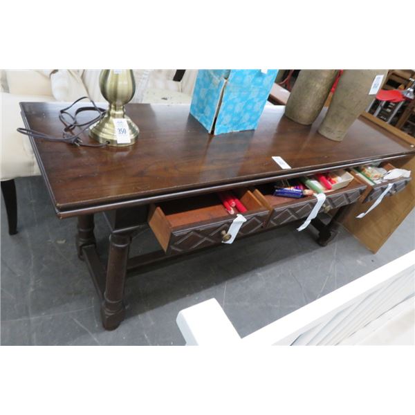 Dark Oak 3 Drawer Hall Table