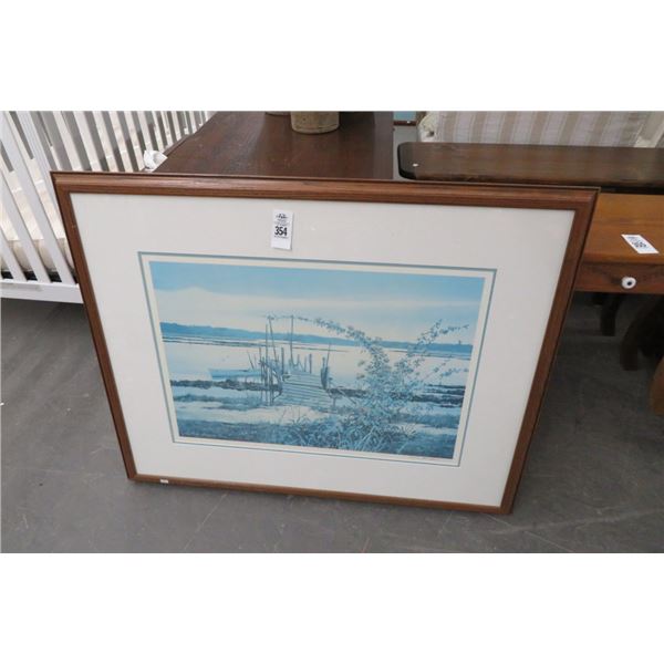 Framed Signed & Numbered Print by Neil Adamson -"Ols Dock" - 24" x 30"