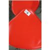 Image 2 : 4-Chrome Red Leather Padded Stools - 4 X $ - Adjustable Height