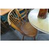 Image 2 : Butcher Block Folding Glass Round Table w/2 Chairs