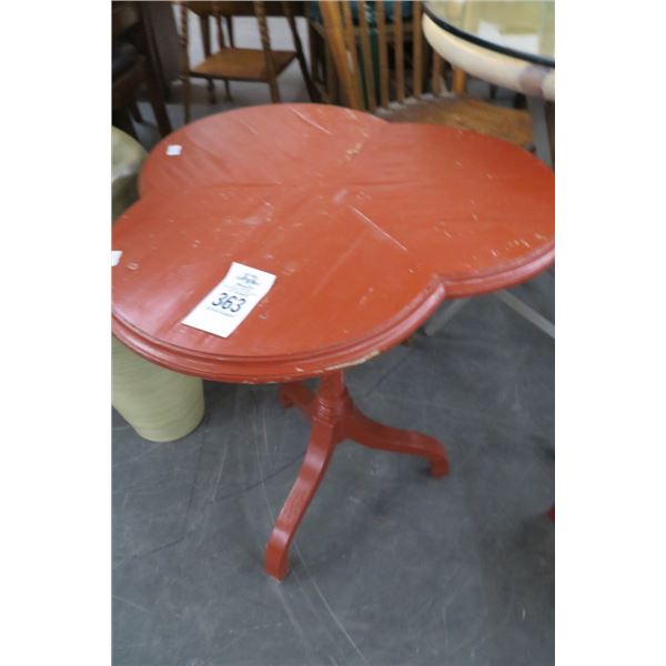 Red Pedestal Side Table