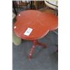 Image 2 : Red Pedestal Side Table