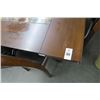 Image 2 : Mahogany Tile Inlay Dining Table w/6 Leather Padded Chairs