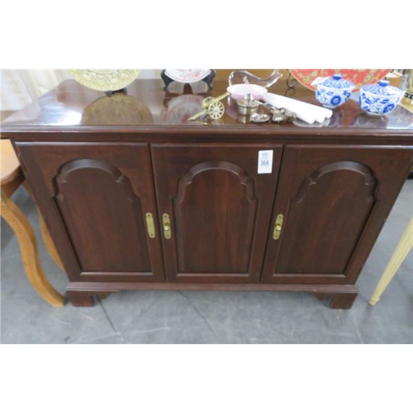 Mahogany/Brass Trim Console Cabinet
