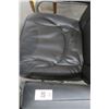 Image 2 : Black Leather "Stainless" Style Chair w/Ottoman