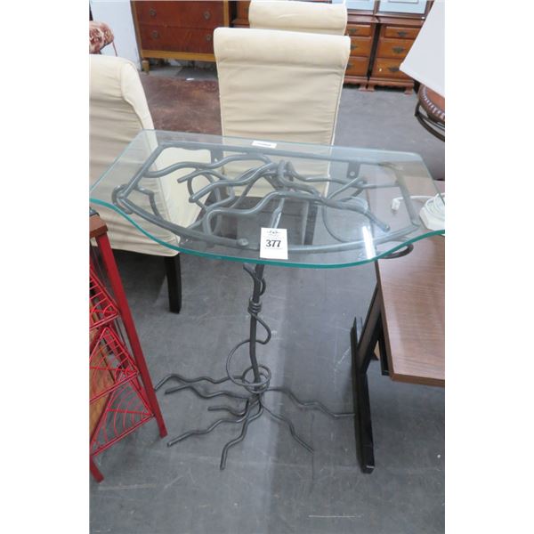 Ornamental Iron Vine Style Table w/Glass Top